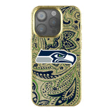 Seattle Seahawks Paisley Bling Phone Case for Apple iPhone