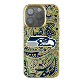 Seattle Seahawks Paisley Bling Phone Case for Apple iPhone