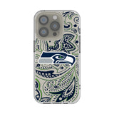 Seattle Seahawks Paisley Clear Phone Case for Apple iPhone