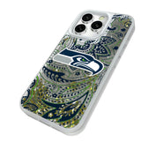 Seattle Seahawks Paisley Glitter Phone Case for Apple iPhone