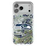 Seattle Seahawks Paisley Glitter Phone Case for Apple iPhone