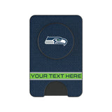 Seattle Seahawks Personalized Endzone Solid PopSockets MagSafe-Compatible PopWallet+