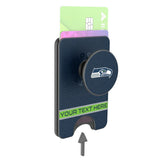 Seattle Seahawks Personalized Endzone Solid PopSockets MagSafe-Compatible PopWallet+