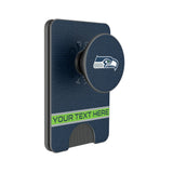 Seattle Seahawks Personalized Endzone Solid PopSockets MagSafe-Compatible PopWallet+