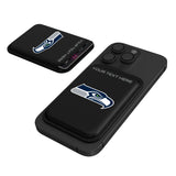 Seattle Seahawks Personalized Insignia Black Magnetic Credit Card Wallet