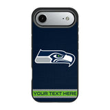 Seattle Seahawks Personalized Stripe Bump Phone Case for Apple iPhone