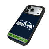 Seattle Seahawks Personalized Stripe Bump Phone Case for Apple iPhone