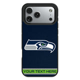 Seattle Seahawks Personalized Stripe Bump Phone Case for Apple iPhone
