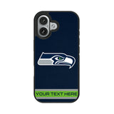 Seattle Seahawks Personalized Stripe Bump Phone Case for Apple iPhone
