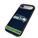 Seattle Seahawks Personalized Stripe Bump Phone Case for Apple iPhone