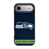 Seattle Seahawks Personalized Stripe Bump Phone Case for Apple iPhone