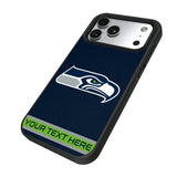 Seattle Seahawks Personalized Stripe Bump Phone Case for Apple iPhone