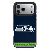 Seattle Seahawks Personalized Stripe Bump Phone Case for Apple iPhone