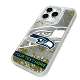 Seattle Seahawks Personalized Tilt Glitter Phone Case for Apple iPhone