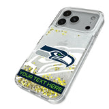 Seattle Seahawks Personalized Tilt Glitter Phone Case for Apple iPhone