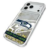Seattle Seahawks Personalized Tilt Glitter Phone Case for Apple iPhone