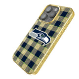 Seattle Seahawks Plaid Bling Phone Case for Apple iPhone