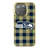 Seattle Seahawks Plaid Bling Phone Case for Apple iPhone