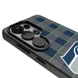 Seattle Seahawks Plaid MagSafe Compatible Phone Case for Samsung Galaxy 26 Series