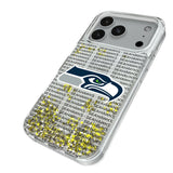 Seattle Seahawks Text Backdrop Glitter Phone Case for Apple iPhone
