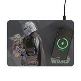 Star Wars: The Mandalorian Grogu and Din Djarin Color Block 15-Watt Wireless Charger and Mouse Pad