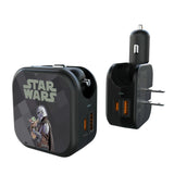 Star Wars: The Mandalorian Grogu and Din Djarin Color Block 2 in 1 USB A/C Charger