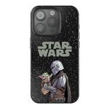 Star Wars: The Mandalorian Grogu and Din Djarin Color Block Black Bling Phone Case for Apple iPhone