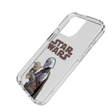 Star Wars: The Mandalorian Grogu and Din Djarin Color Block Clear Phone Case for Apple iPhone