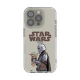 Star Wars: The Mandalorian Grogu and Din Djarin Color Block Clear Phone Case for Apple iPhone