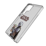 Star Wars: The Mandalorian Grogu and Din Djarin Color Block Clear Phone Case for Samsung Galaxy