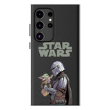Star Wars: The Mandalorian Grogu and Din Djarin Color Block MagSafe Compatible Phone Case for Samsung Galaxy