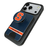 Syracuse University Orange Personalized Endzone Solid PopSockets MagSafe-Compatible PopWallet+
