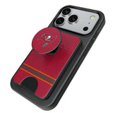 Tampa Bay Buccaneers Personalized Endzone Solid PopSockets MagSafe-Compatible PopWallet+