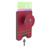 Tampa Bay Buccaneers Personalized Endzone Solid PopSockets MagSafe-Compatible PopWallet+