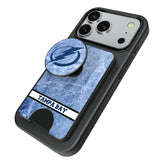 Tampa Bay Lightning Ice Wordmark PopSockets MagSafe-Compatible PopWallet+