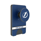 Tampa Bay Lightning Personalized Endzone Solid PopSockets MagSafe-Compatible PopWallet+