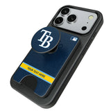 Tampa Bay Rays Personalized Endzone Solid PopSockets MagSafe-Compatible PopWallet+