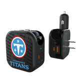 Tennessee Titans Text Backdrop 2 in 1 USB A/C Charger