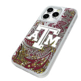 Texas A&M University Aggies Paisley Glitter Phone Case for Apple iPhone
