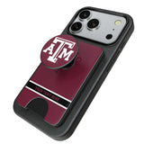 Texas A&M University Aggies Personalized Endzone Solid PopSockets MagSafe-Compatible PopWallet+