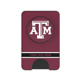 Texas A&M University Aggies Personalized Endzone Solid PopSockets MagSafe-Compatible PopWallet+