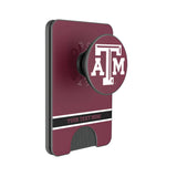 Texas A&M University Aggies Personalized Endzone Solid PopSockets MagSafe-Compatible PopWallet+