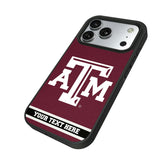 Texas A&M University Aggies Personalized Stripe Bump Phone Case for Apple iPhone
