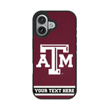 Texas A&M University Aggies Personalized Stripe Bump Phone Case for Apple iPhone