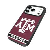 Texas A&M University Aggies Personalized Stripe Bump Phone Case for Apple iPhone