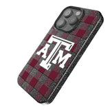 Texas A&M University Aggies Plaid Black Bling Phone Case for Apple iPhone