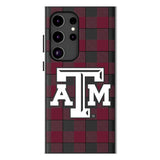 Texas A&M University Aggies Plaid MagSafe Compatible Phone Case for Samsung Galaxy