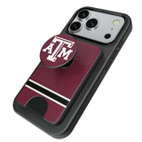 Texas A&M University Aggies Stripe PopSockets MagSafe-Compatible PopWallet+