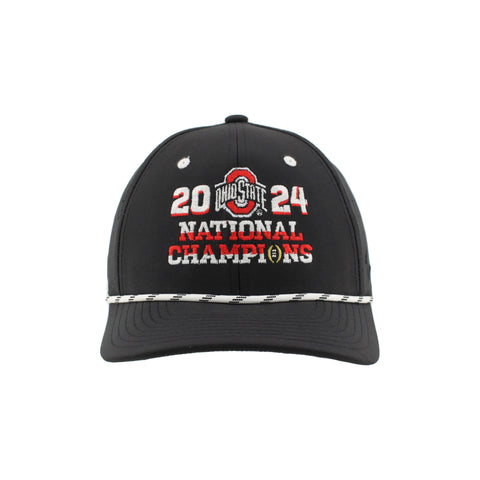 Ohio State Buckeyes National Champs 2024 Football Rope Hat Black