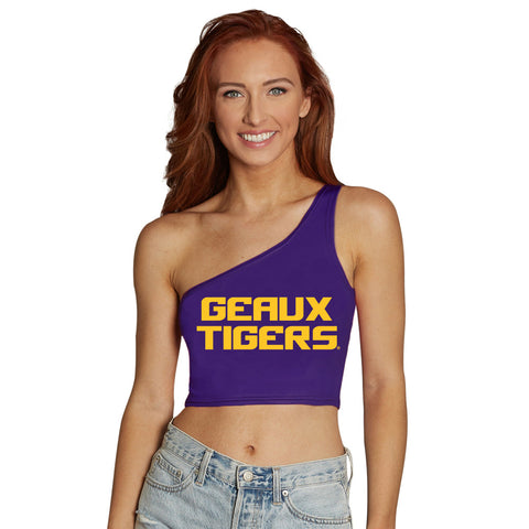LSU Purple One Shoulder Top